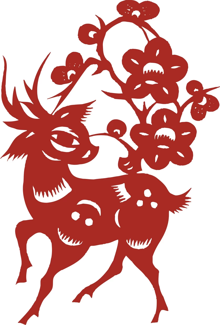 中国风中式传统喜庆民俗人物动物窗花剪纸插画边框AI矢量PNG素材【276】